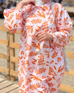 Robe Chemise Maxi -Orange-