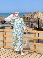 Robe Chemise Maxi -Vert-