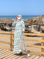 Robe Chemise Maxi -Vert-