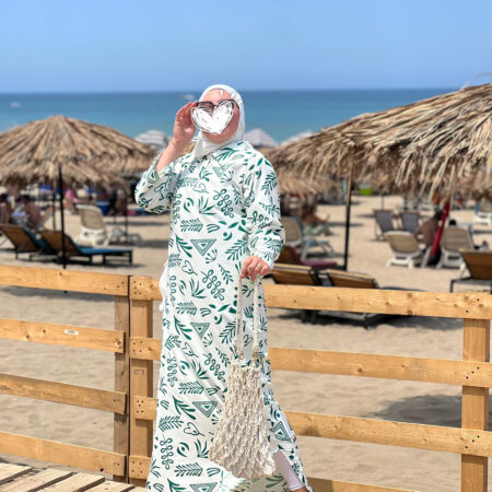 Robe Chemise Maxi -Vert-