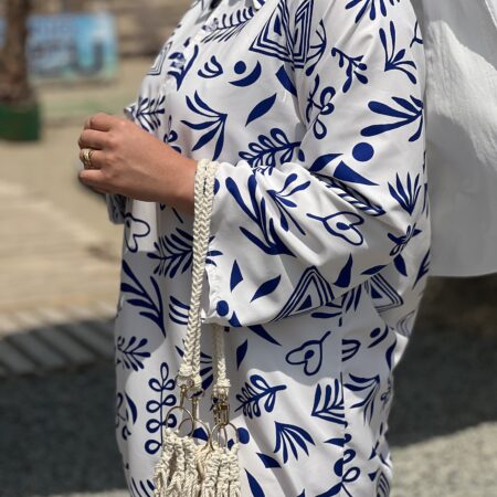 Robe Chemise Maxi -Bleu-