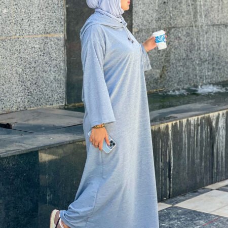 Sweat-shirt Dress -Grey-