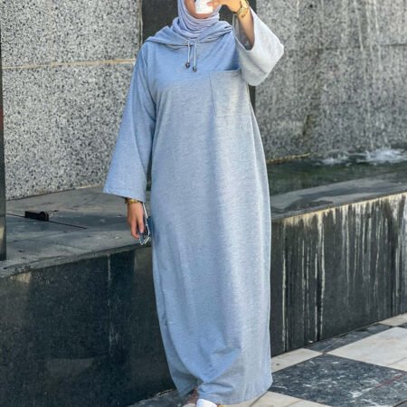 Sweat-shirt Dress -Grey-