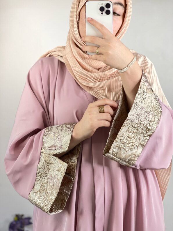 Abaya brocard -pink-