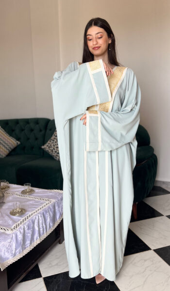 -عباية العربية -أخضر باهت