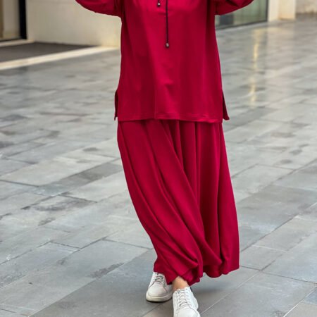 sporty skirt set -Red-